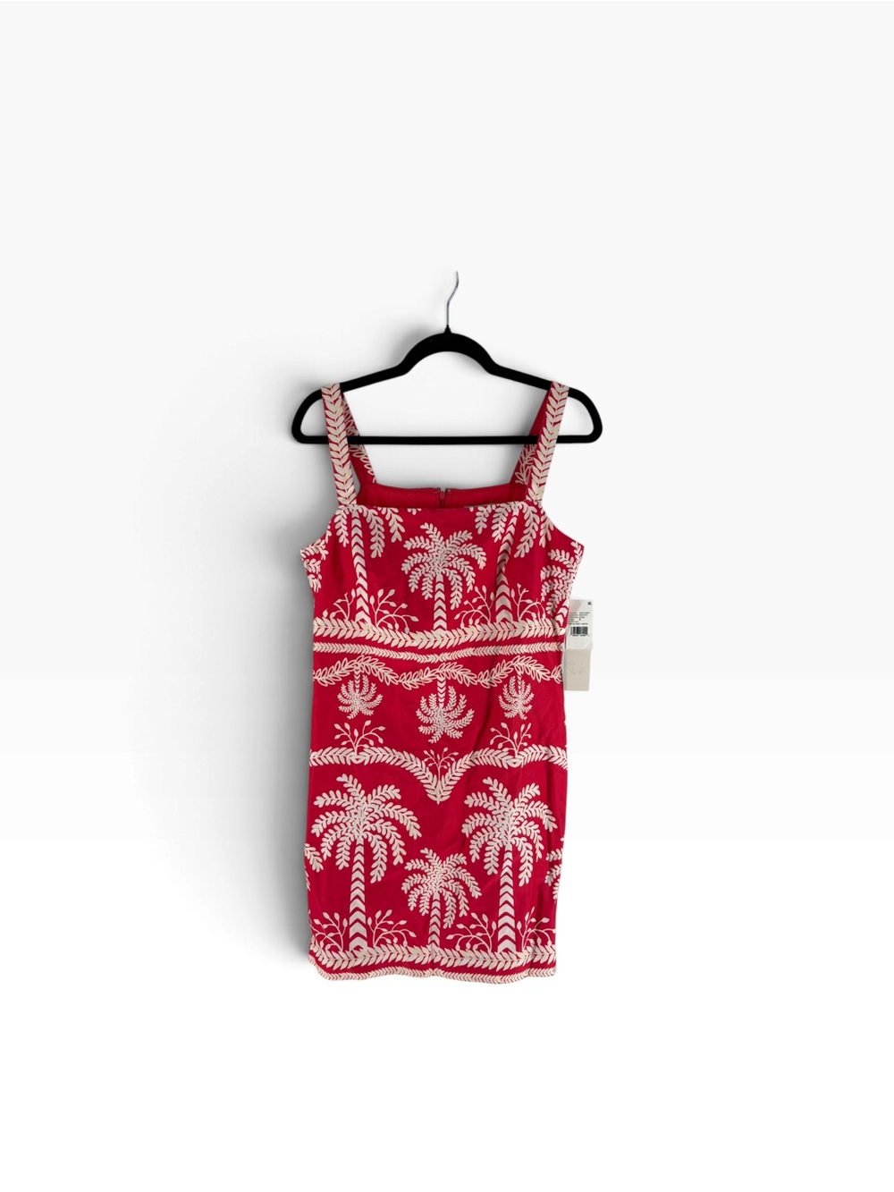 New Adrianna Papell Red Embroidered Mini Dress with White Detailing size 6 - Picture 3 of 6
